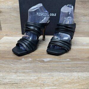 Kenneth Cole Heidi Slip On Ruched High Heel Sandals Women's Size 8